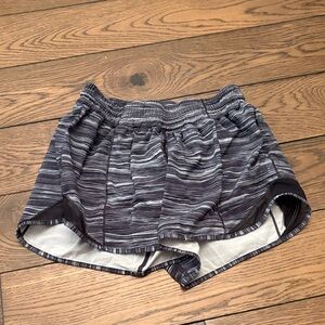 Lululemon Women's Black and Gray Striped Shorts